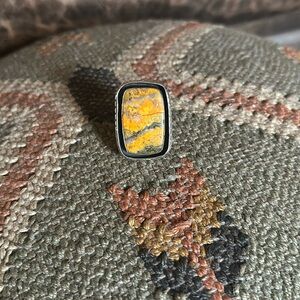 Bumble bee jasper ring, size 9
